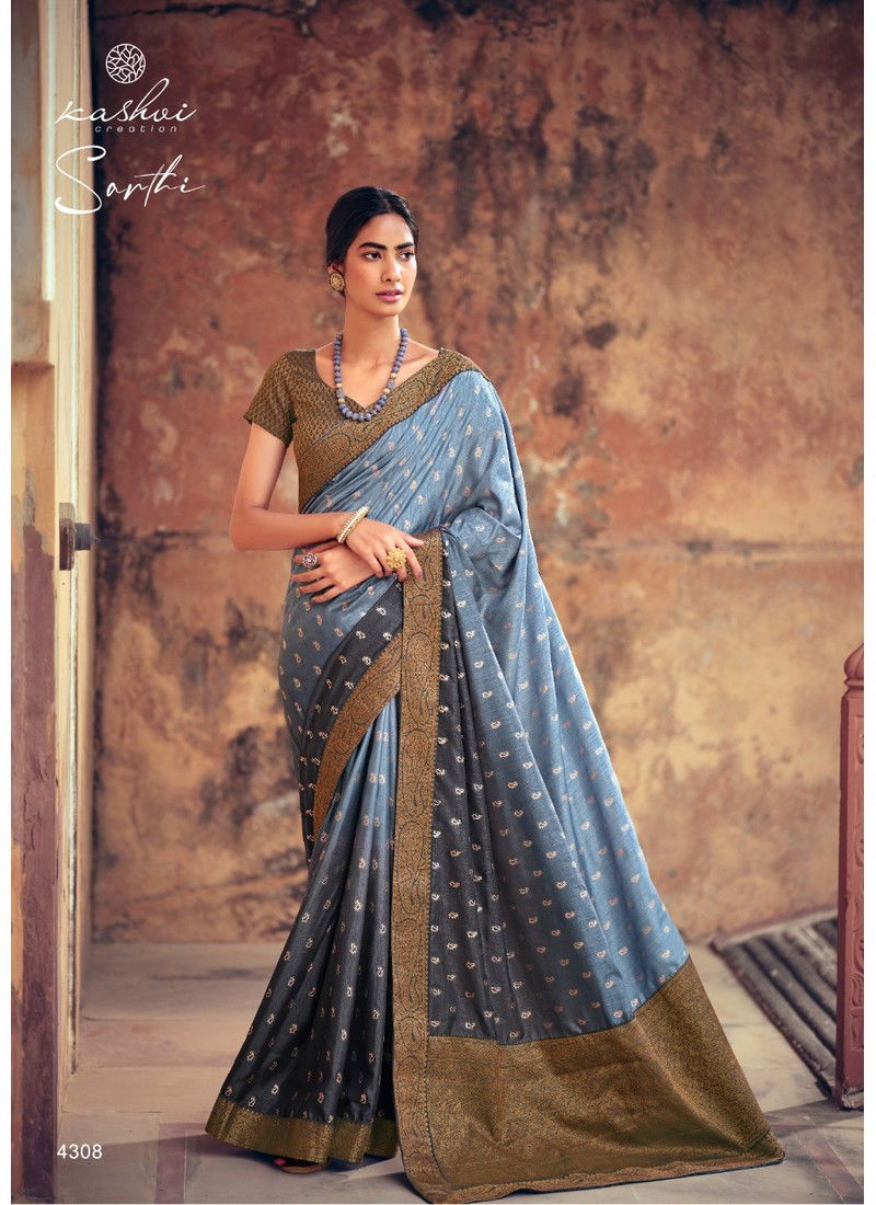 Kashvi Sarthi Fancy Designer Heavy Festive Casual Wear Printed Silk Sarees Collection